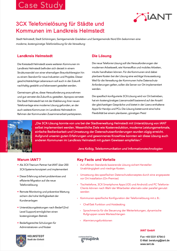 Case Study: 3CX-Lösung für Stadt Helmstedt
